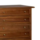 Komoda z patynowanego drewna orzechowego Made in Italy - Selvans Viadurini