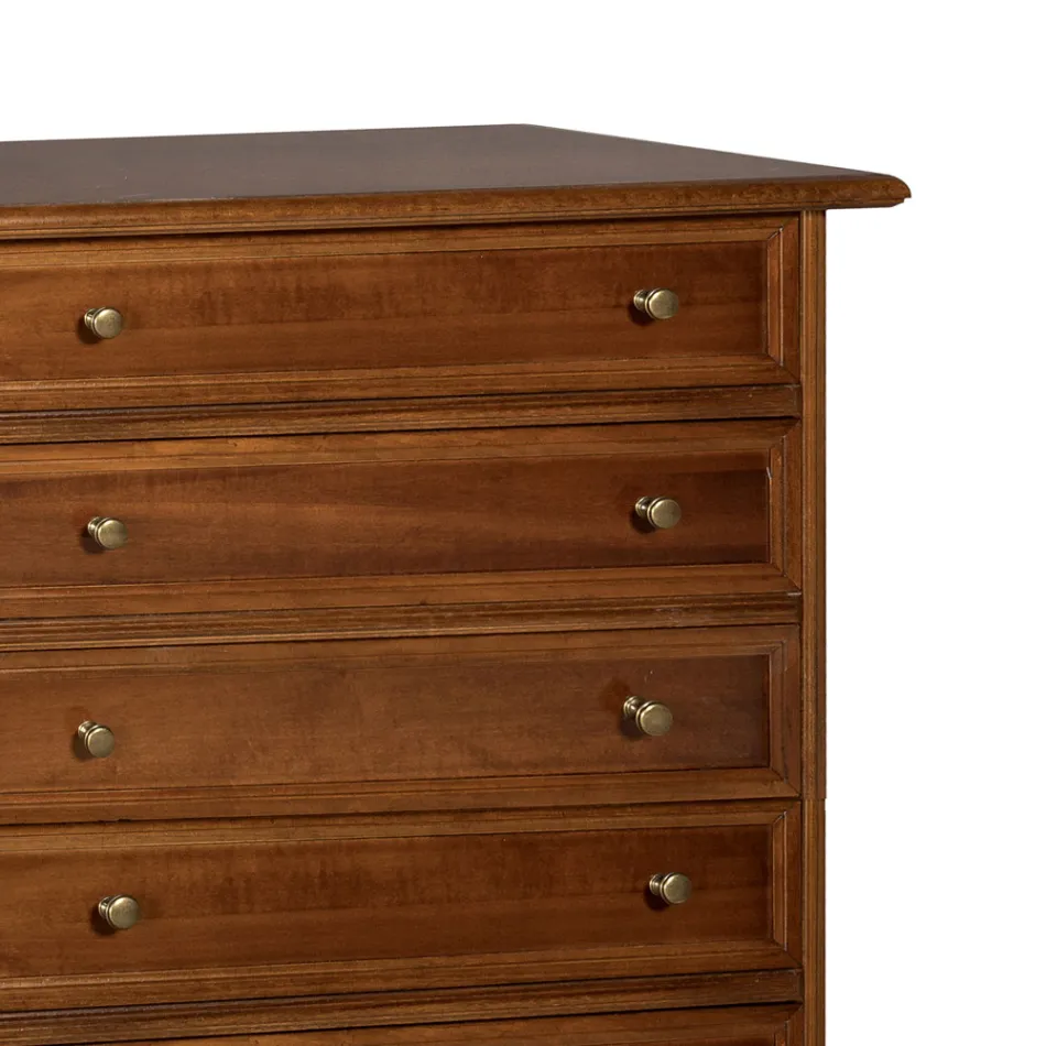 Komoda z patynowanego drewna orzechowego Made in Italy - Selvans Viadurini