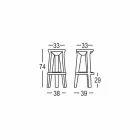 Stołek barowy o wysokim designie z polietylenu Made in Italy - Tinuccia Viadurini