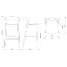 Wysoki stołek kuchenny o konstrukcji z drewna jesionowego Made in Italy - Oslo Viadurini