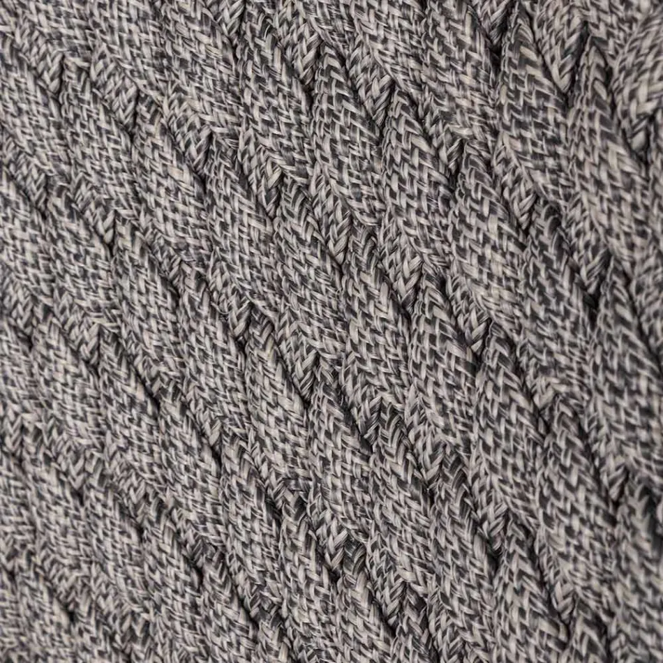 Wysoki stołek ogrodowy z liny i drewna tekowego, Homemotion, 2 sztuki - Anitha Viadurini