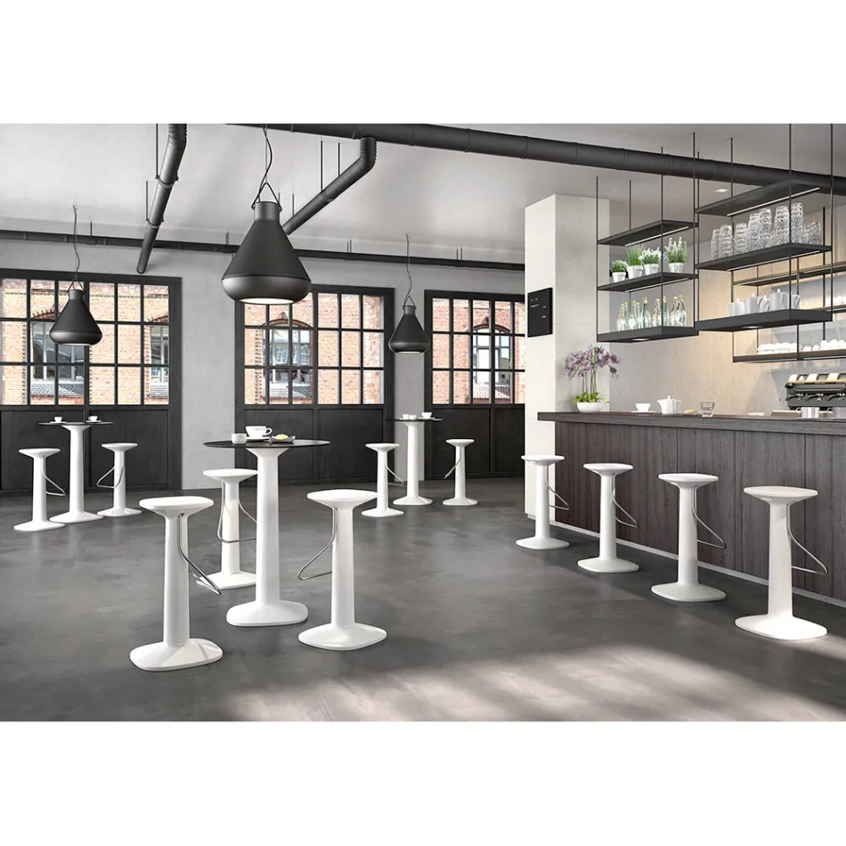 Wysokiej jakości stołek z polietylenu i stali nierdzewnej Made in Italy - Pito Viadurini