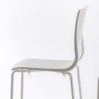 Taboret z polipropylenu do układania w stosy z metalową podstawą, 2 sztuki - Kiara Viadurini