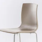 Taboret z polipropylenu do układania w stosy z metalową podstawą, 2 sztuki - Kiara Viadurini