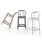 Wysoki stołek z polipropylenu z podnóżkiem, 4 sztuki - Gaya Viadurini