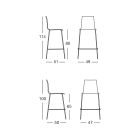Wysoki stołek z technopolimeru i stali Made in Italy 2 sztuki - Garland Viadurini