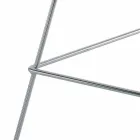 Wysoki skórzany stołek barowy ze stalową konstrukcją Made in Italy - Beniamino Viadurini