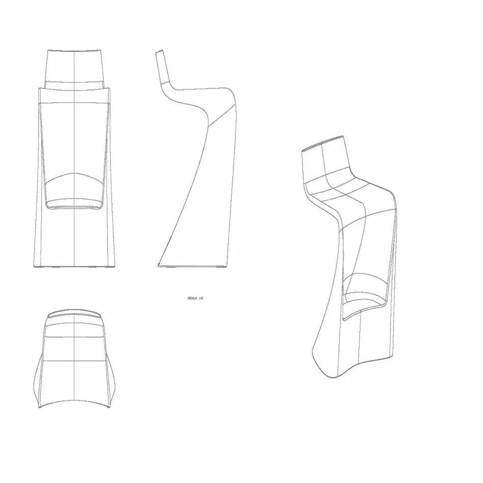 Nowoczesny stołek barowy Wing Vondom z polietylenu Viadurini