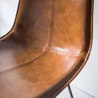 Stołek z 4 nogami, H 65 z efektem sztucznej skóry - owalny Viadurini