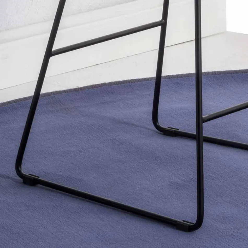 Taboret na sanki, siedzisko z ekoskóry z efektem skóry - owidiowe Viadurini