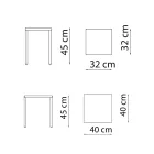 Niski kwadratowy stalowy stołek ogrodowy Made in Italy - Azul Viadurini