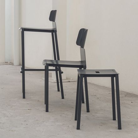 Nowoczesny niski stołek zewnętrzny z aluminium do układania w stosy Made in Italy - Dobla Viadurini