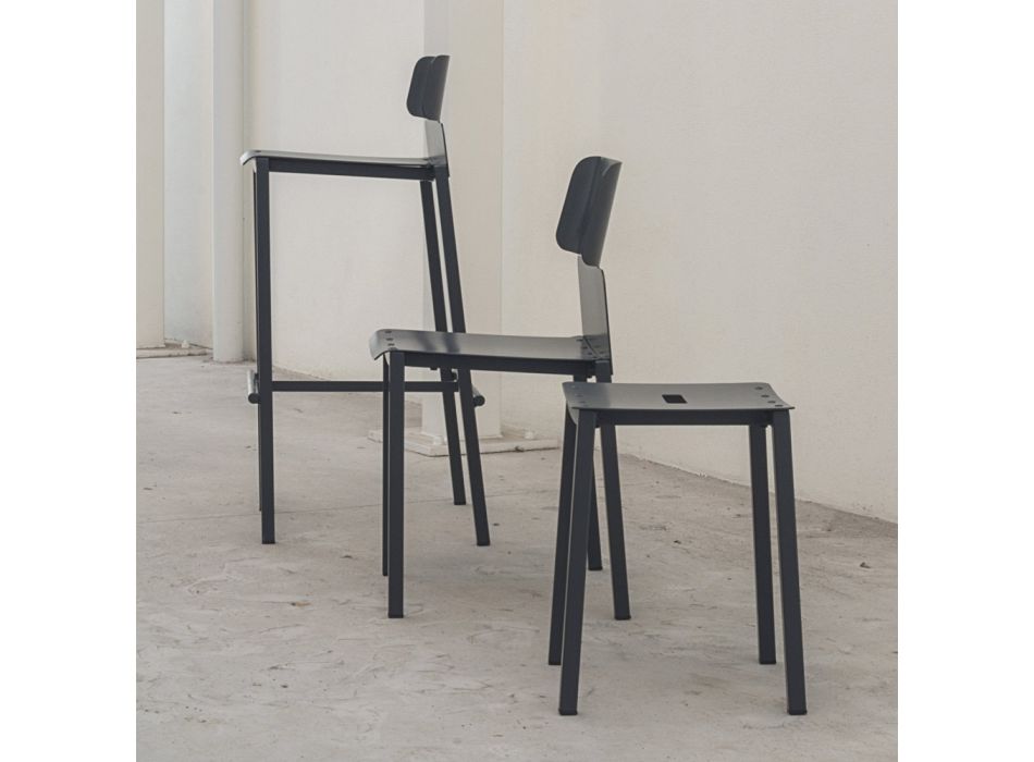 Nowoczesny niski stołek zewnętrzny z aluminium do układania w stosy Made in Italy - Dobla Viadurini