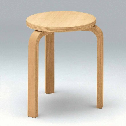 Niski stołek do układania w stosy z naturalnego drewna bukowego Made in Italy - Cassiopea Viadurini