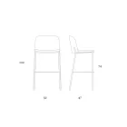 Stołek z metalową podstawą i siedziskiem ze sztucznej skóry Made in Italy - Ivy Viadurini