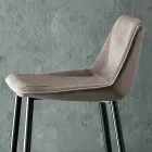 Stołek z metalowymi nogami i siedziskiem z tkaniny skorupowej Made in Italy - Hinata Viadurini