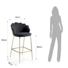 Stołek z wyściełanym siedziskiem pokrytym tkaniną - silikon Viadurini