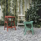 Stołek o konstrukcji z litego drewna bukowego Wyprodukowano we Włoszech - Regensburg Viadurini