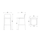 Taboret kuchenny z drewna dębowego i metalu Made in Italy 2 sztuki - Saffia Viadurini