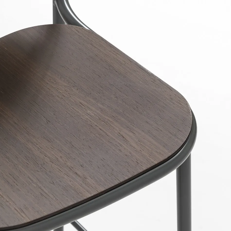 Taboret kuchenny z drewna dębowego i metalu Made in Italy 2 sztuki - Saffia Viadurini