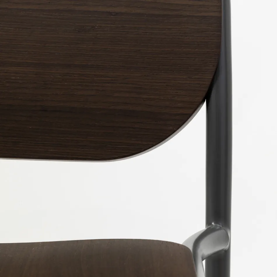 Taboret kuchenny z drewna dębowego i metalu Made in Italy 2 sztuki - Saffia Viadurini