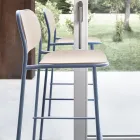 Taboret kuchenny z drewna dębowego i metalu Made in Italy 2 sztuki - Saffia Viadurini