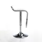 Stołek barowy ze skóry syntetycznej i metalu - Berchelio Viadurini