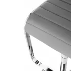 Stołek barowy ze skóry syntetycznej i metalu - Berchelio Viadurini