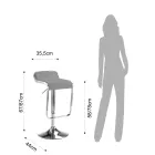 Stołek barowy ze skóry syntetycznej i metalu - Berchelio Viadurini