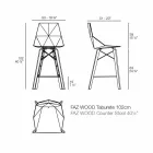 Zaprojektuj stołek kuchenny z drewna i plastiku w różnych kolorach - Faz Wood firmy Vondom Viadurini