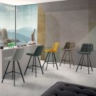 Tapicerowany stołek kuchenny z metalową konstrukcją 2 sztuki - Raggia Viadurini