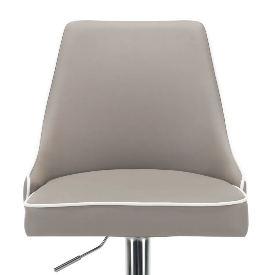 Stołek kuchenny z ekoskóry i chromowanej stali Made in Italy - Nirvana Viadurini