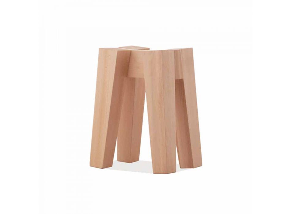 Stołek kuchenny z litego drewna bukowego o wysokiej lub niskiej konstrukcji - Cirico Viadurini