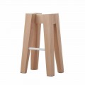 Stołek kuchenny z litego drewna bukowego o wysokiej lub niskiej konstrukcji - Cirico
