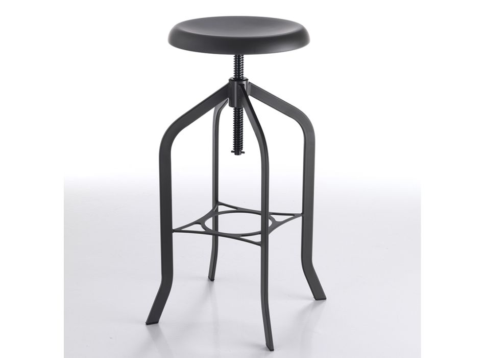 Regulowany metalowy stołek kuchenny z matowego brązu - Dorello Viadurini