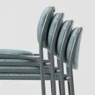 Taboret kuchenny z tkaniny i metalu Made in Italy 2 sztuki - Sangria Viadurini