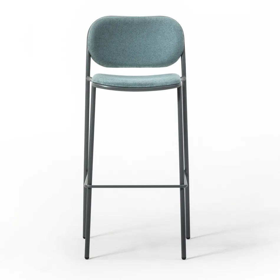 Taboret kuchenny z tkaniny i metalu Made in Italy 2 sztuki - Sangria Viadurini