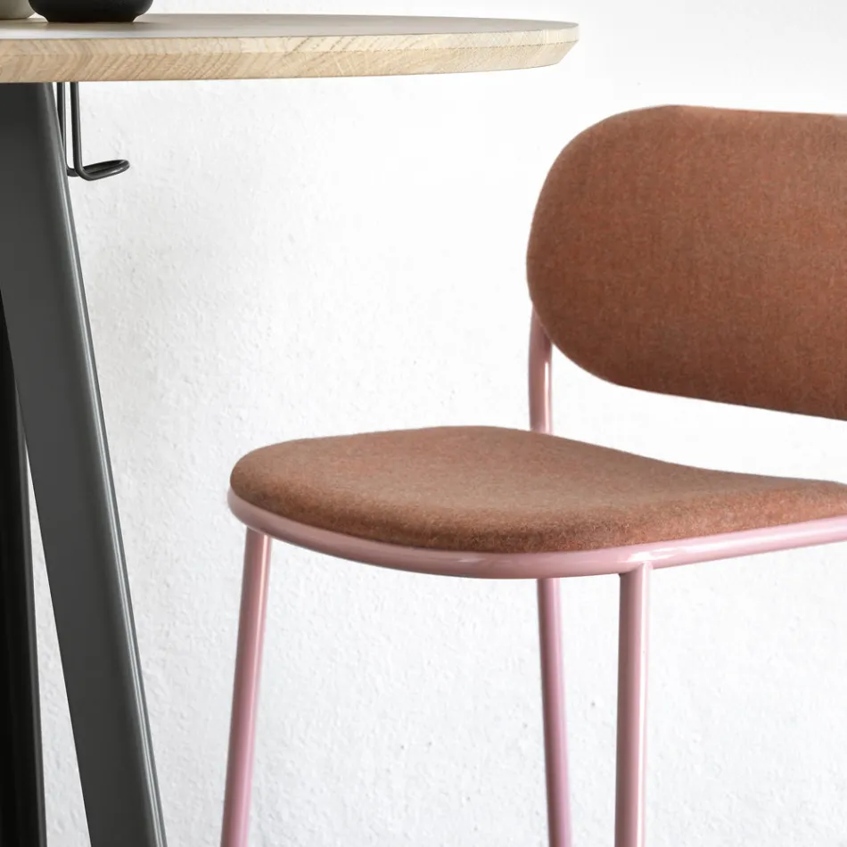 Taboret kuchenny z tkaniny i metalu Made in Italy 2 sztuki - Sangria Viadurini