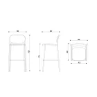 Taboret kuchenny z tkaniny i metalu Made in Italy 2 sztuki - Sangria Viadurini