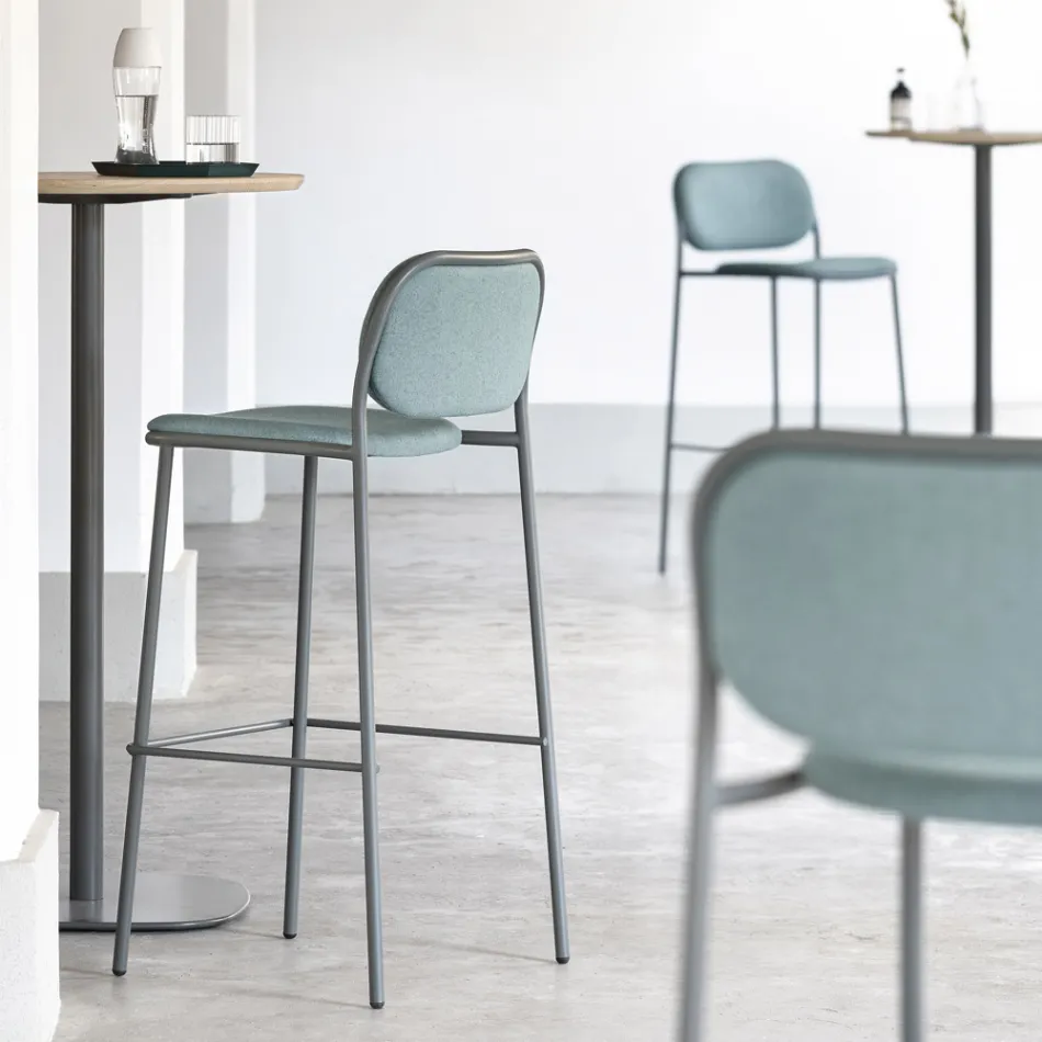 Taboret kuchenny z tkaniny i metalu Made in Italy 2 sztuki - Sangria Viadurini