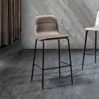 Stołek kuchenny z kolorowego aksamitu, nowoczesny i elegancki design - Bizet Viadurini