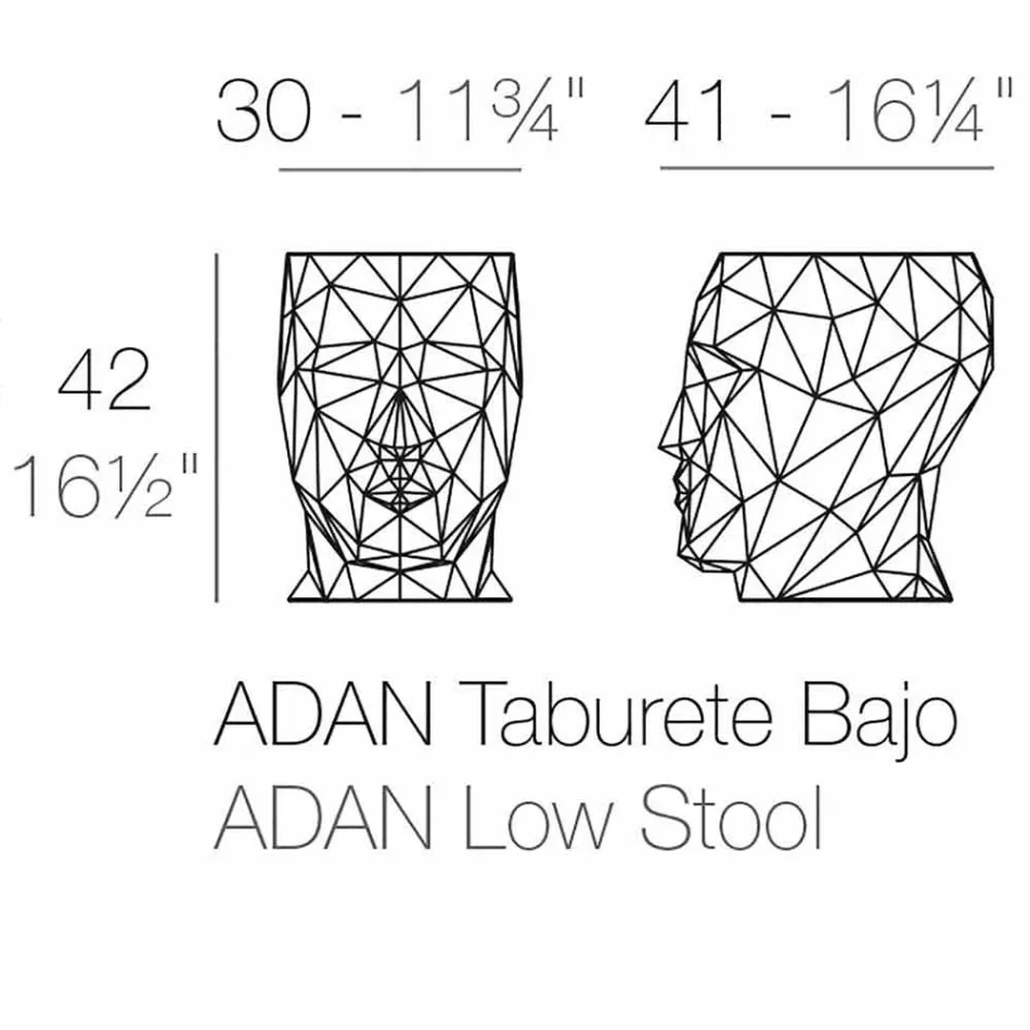 Taboret zewnętrzny w kształcie twarzy w nowoczesnym designie firmy Adan firmy Vondom Viadurini