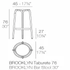 Brooklyn marki Vondom Outdoor stołek z polipropylenu, H 76 cm Viadurini