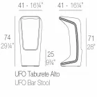 Ufo by Vondom nowoczesny design stołek zewnętrzny z polietylenu Viadurini