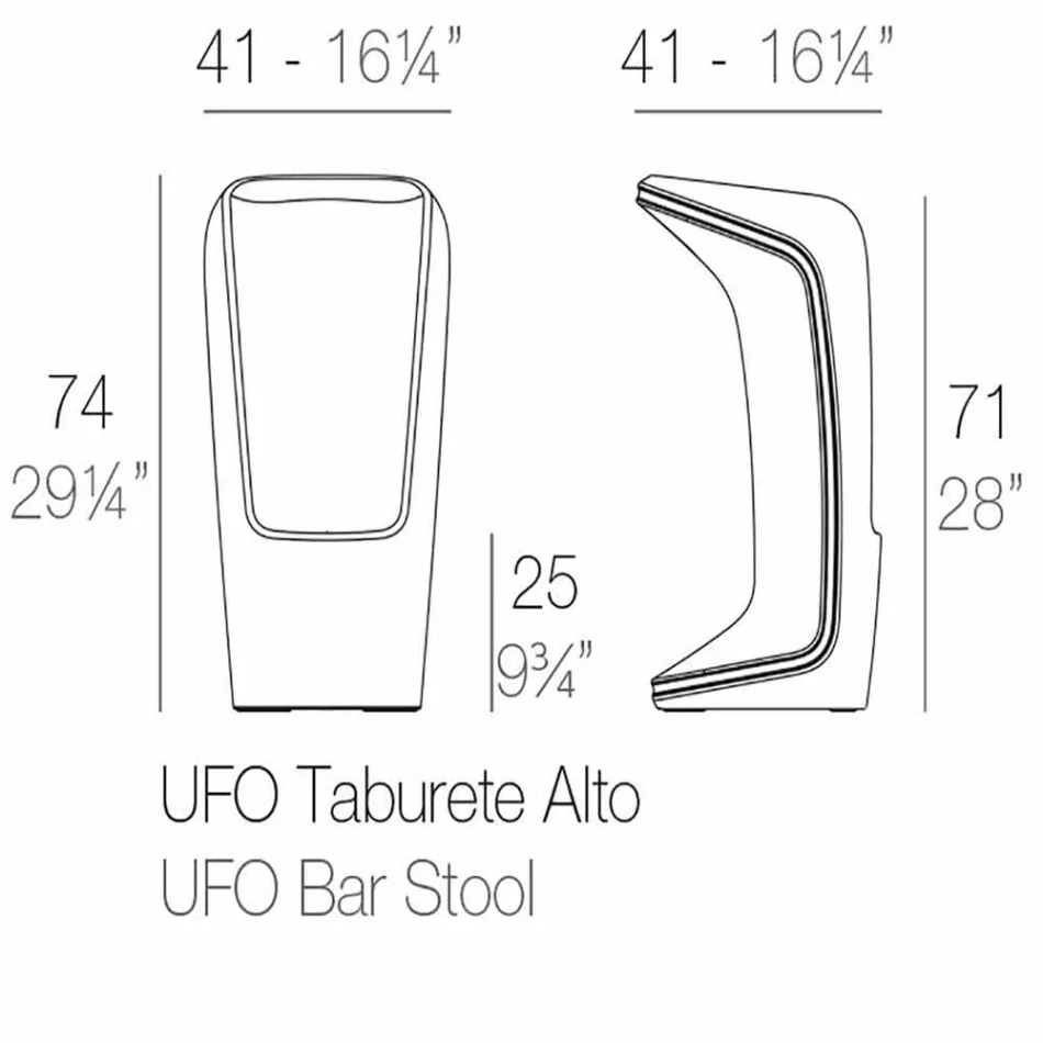 Ufo by Vondom nowoczesny design stołek zewnętrzny z polietylenu Viadurini