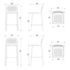 Stołek metalowy do układania w stosy na zewnątrz Made in Italy 2 sztuki - Synergy Viadurini