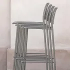 Stołek metalowy do układania w stosy na zewnątrz Made in Italy 2 sztuki - Synergy Viadurini