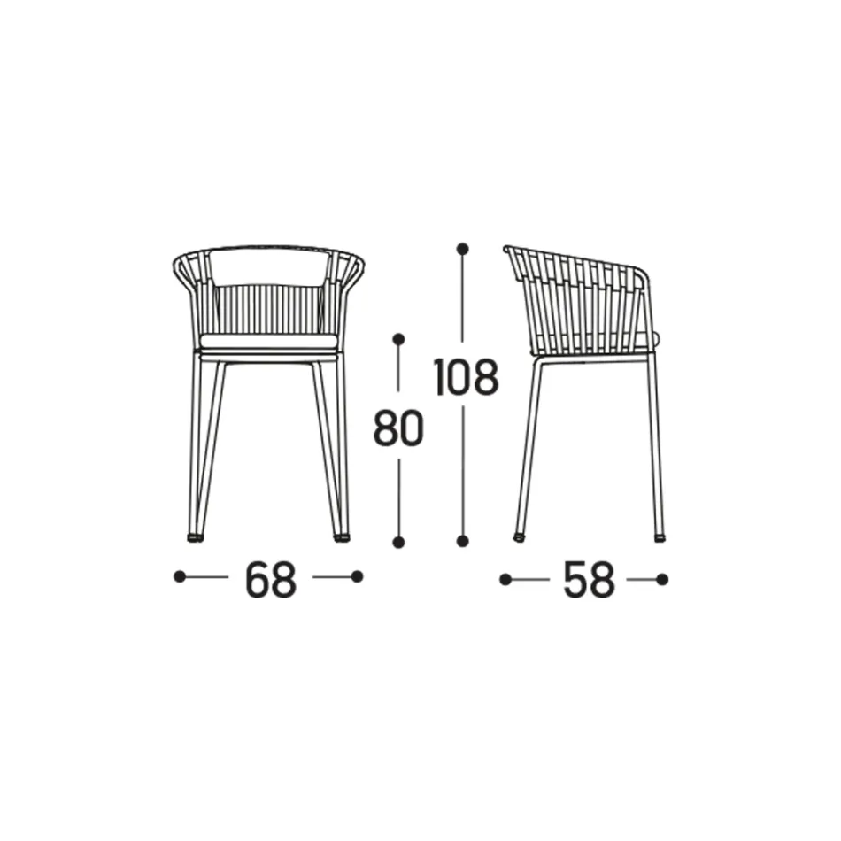 Stołek ogrodowy z aluminium Made in Italy - Emmacross by Varaschin Viadurini