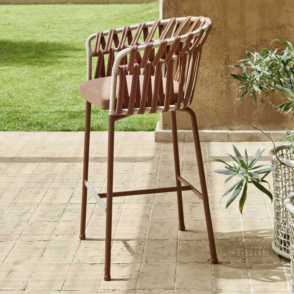 Stołek ogrodowy z aluminium Made in Italy - Emmacross by Varaschin Viadurini