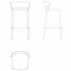 Africa H 95 cm nowoczesny stołek zewnętrzny firmy Vondom, z polipropylenu Viadurini